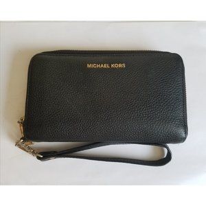Michael Kors Large Smartphone Wristlet Leather Zip-Around Wallet